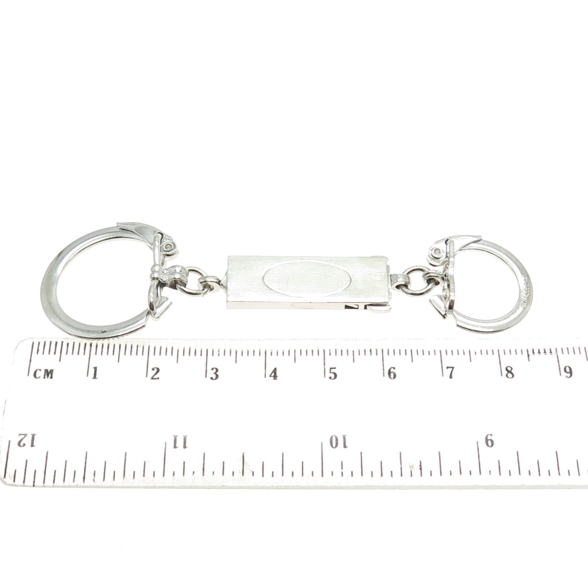 LAMODE 925 Sterling Silver Vintage USA Double Key Ring Holder