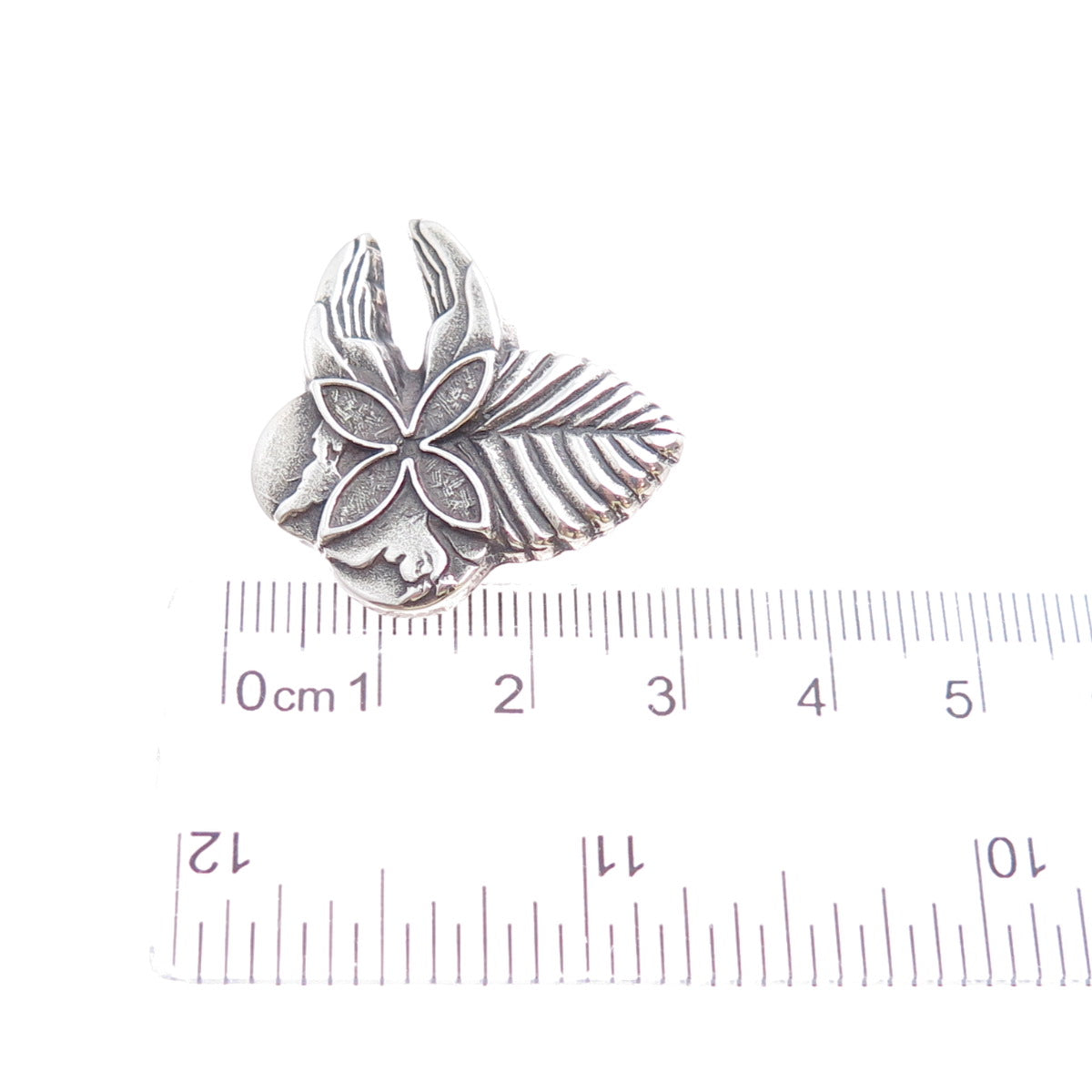 925 Sterling Silver Vintage World Peace Hands Butterfly Pin Brooch / Pendant