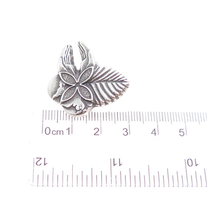 925 Sterling Silver Vintage World Peace Hands Butterfly Pin Brooch / Pendant