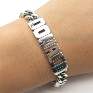 925 Sterling Silver Vintage "Donald" Personalized ID Cable Link Bracelet 6.75"