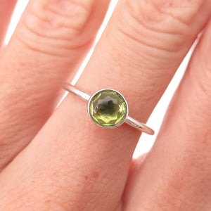 Pandora 925 Sterling Silver Real Peridot August Birthstone Droplet Ring Size 6