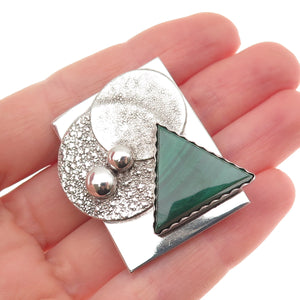 Jerry Cowboy Navajo CEB Old Pawn 925 Sterling Silver Vintage Malachite Bolo Tie