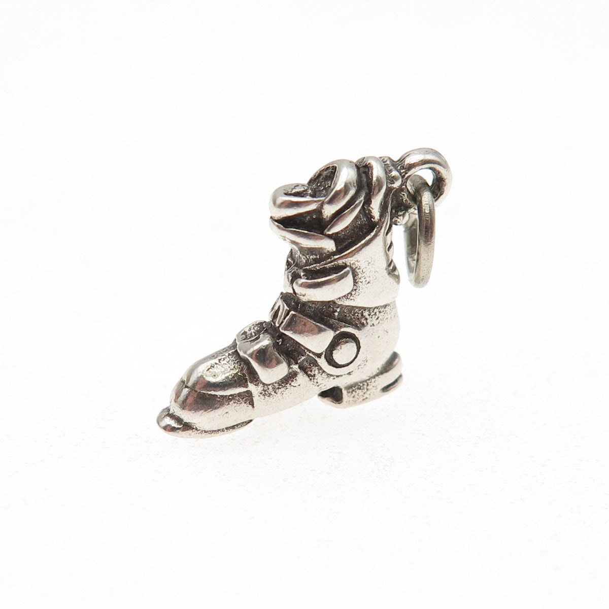 925 Sterling Silver Vintage Ski Boot Oxidized 3D Mini Charm Pendant