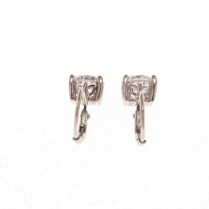 925 Sterling Silver Round-Cut C Z Earrings