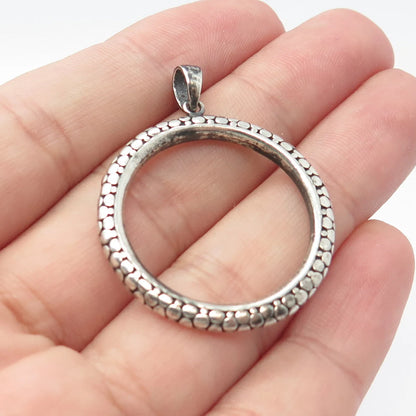 925 Sterling Silver Vintage Pebble Circle of Life Pendant