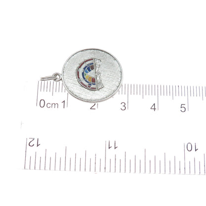 WELLS 925 Sterling Silver Vintage Enamel Masonic Youth Group Charm Pendant