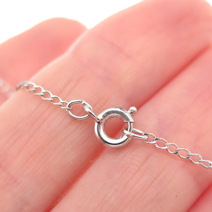 925 Sterling Silver Vintage Real Pearl Curb Chain Necklace 18"