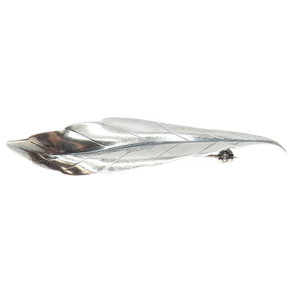 VIGGO WOLLNY JAMMIK 925S Sterling Silver Vintage Denmark Leaf Modernist Brooch