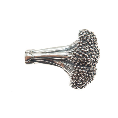 J.H. BREAKELL 925 Sterling Silver Vintage Broccoli Oxidized Pin Brooch