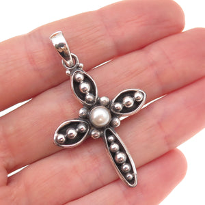 Silpada 925 Sterling Silver Vintage Credence Cross Oxidized Charm Pendant