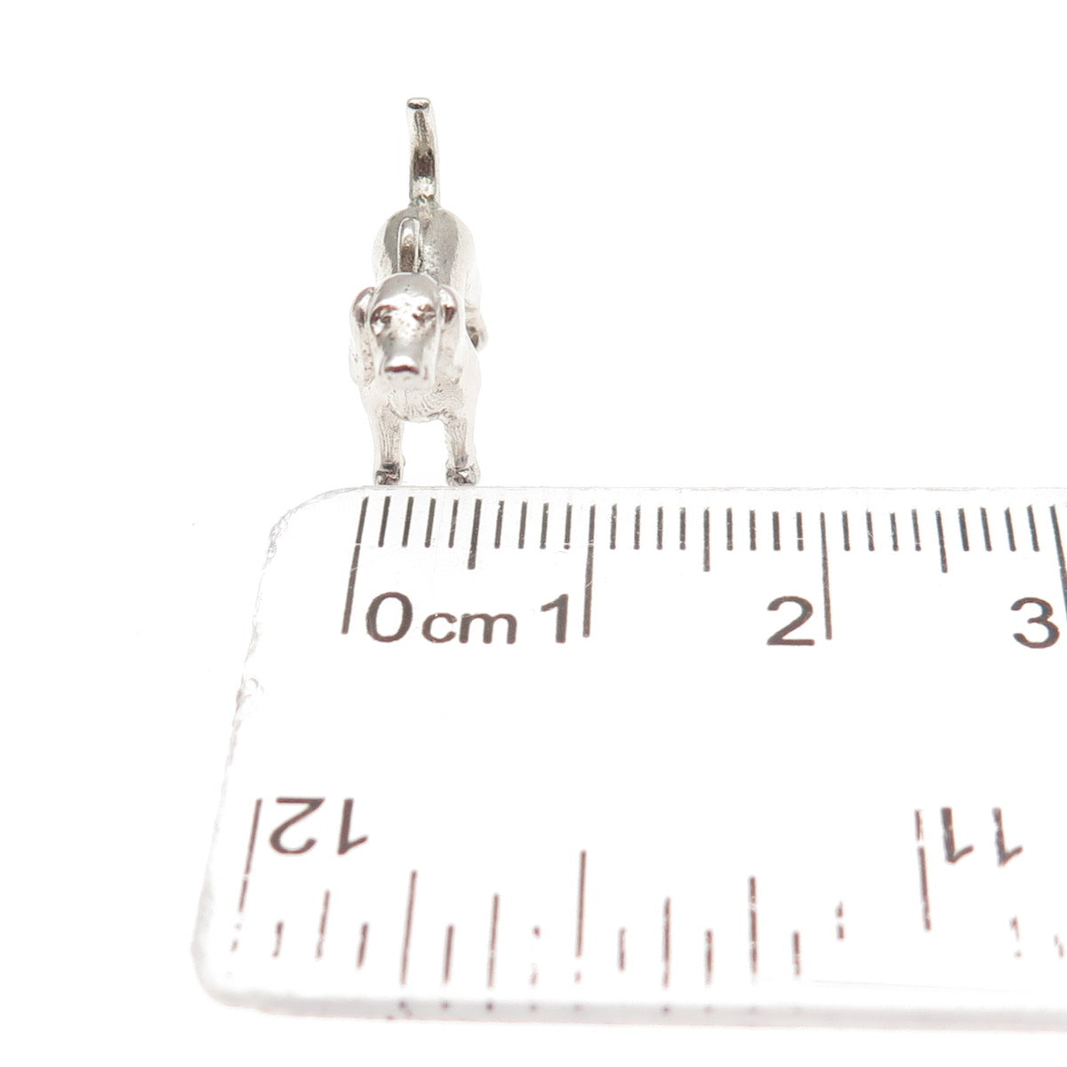 925 Sterling Silver Vintage Beagle Dog 3D Mini Charm Pendant
