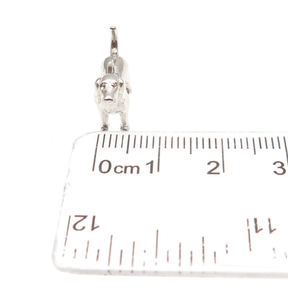 925 Sterling Silver Vintage Beagle Dog 3D Mini Charm Pendant