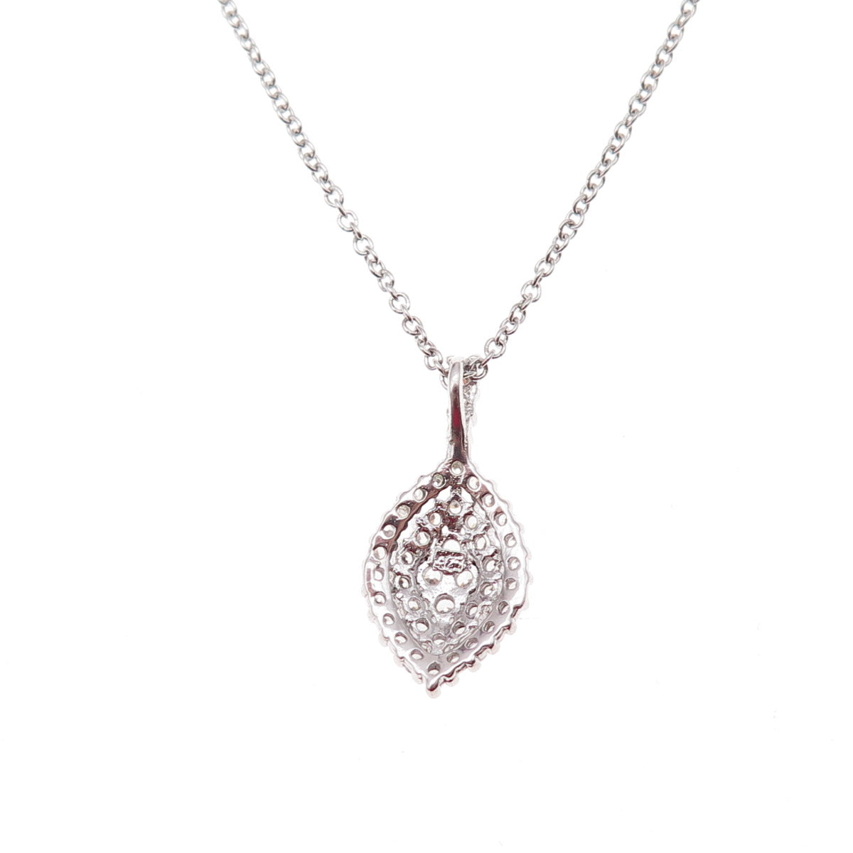 925 Sterling Silver Round-Cut C Z Petal Cable Chain Necklace 18"