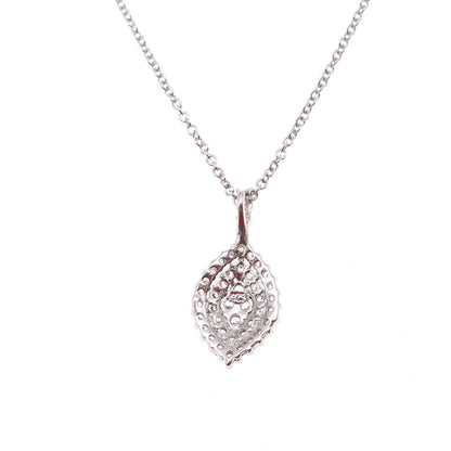925 Sterling Silver Round-Cut C Z Petal Cable Chain Necklace 18"