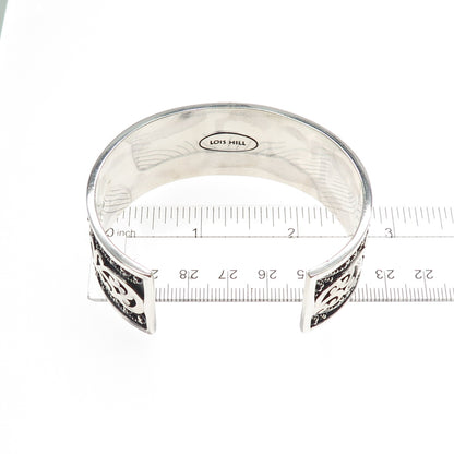 LOIS HILL 925 Sterling Silver Vintage Granulated Scroll Adjustable Bracelet 7.5"