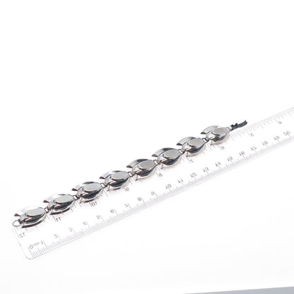 RENOIR SAUTEUR 925 Sterling Vintage Modernist Tulip Flower Link Bracelet 6.75"