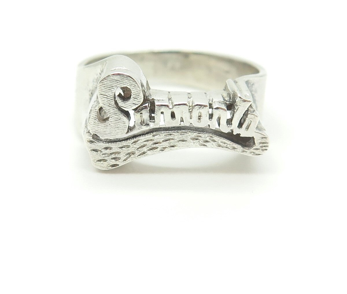 925 Sterling Silver Vintage "Samanta" Name Ring Size 8.25