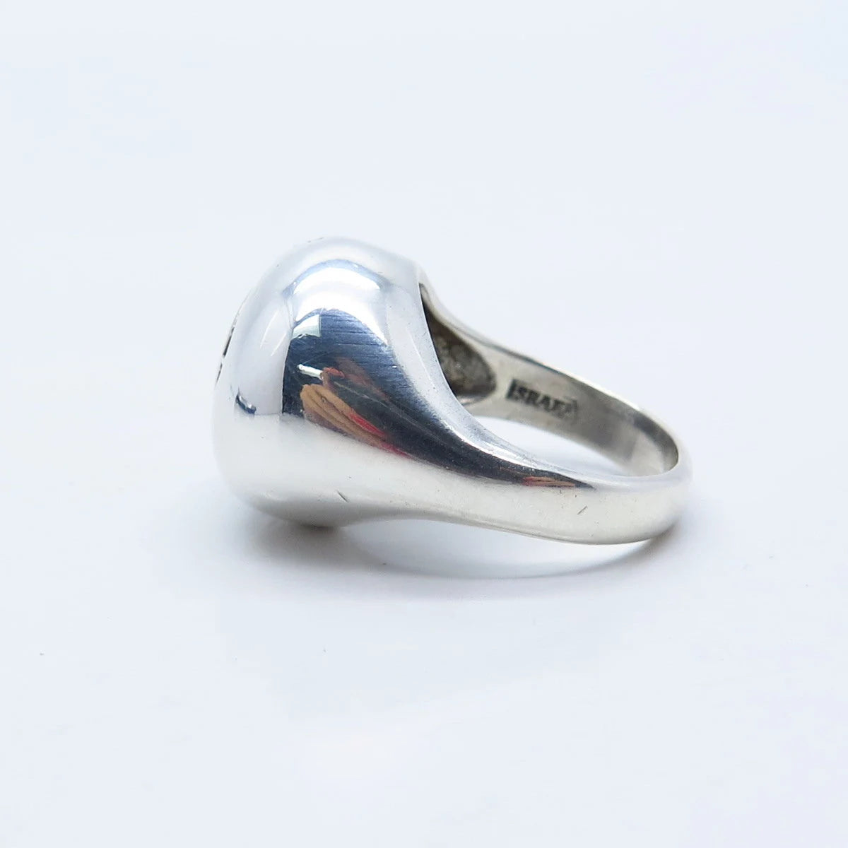 925 Sterling Silver Vintage Israel Modernist Domed Ring Size 5.75