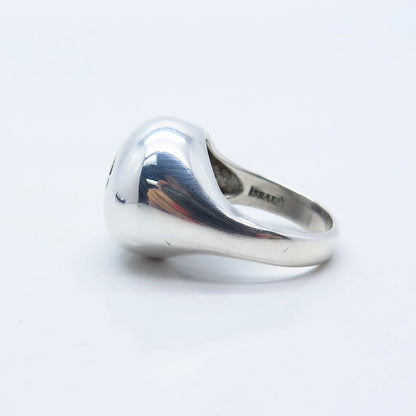 925 Sterling Silver Vintage Israel Modernist Domed Ring Size 5.75