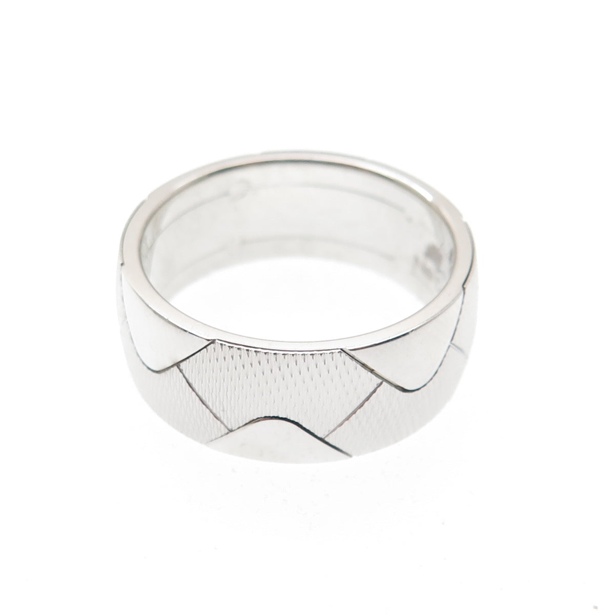 NEOS 925 Sterling Silver Textured Wave Band Ring Size 7.75