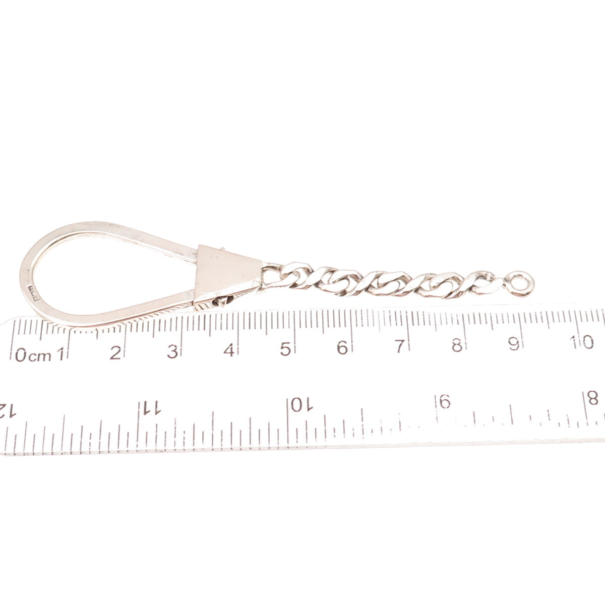 800 Silver Vintage Egypt Carabiner Key Chain Ring Holder