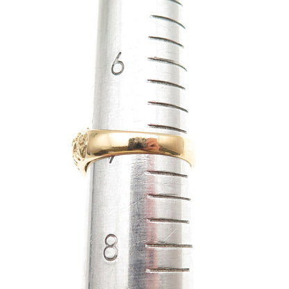 925 Sterling Silver Gold Plated Real Cabochon Chalcedony Nugget Ring Size 7