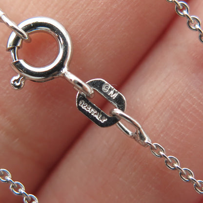 925 Sterling Silver Round-Cut C Z Graduated Drop Cable Chain Necklace 16"