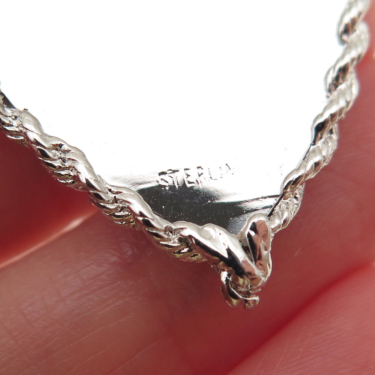 925 Sterling Silver Vintage Rhinestone A Date To Remember Heart Charm Pendant