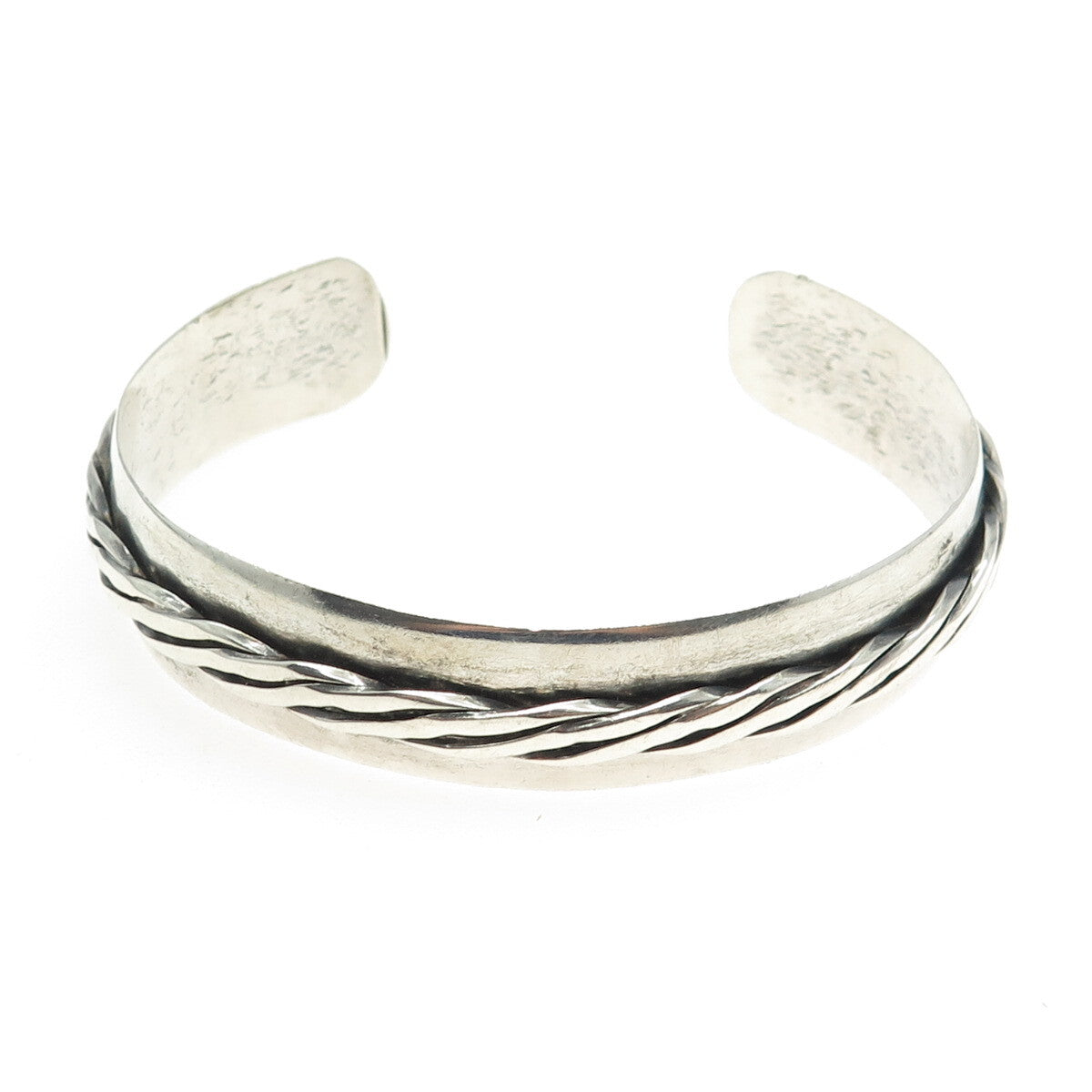 PAMELA SULLIVAN Sterling Silver Vintage 2003 Twisted Rope Adjustable Bracelet 7"