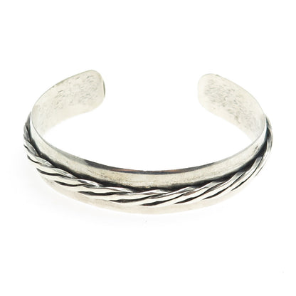 PAMELA SULLIVAN Sterling Silver Vintage 2003 Twisted Rope Adjustable Bracelet 7"