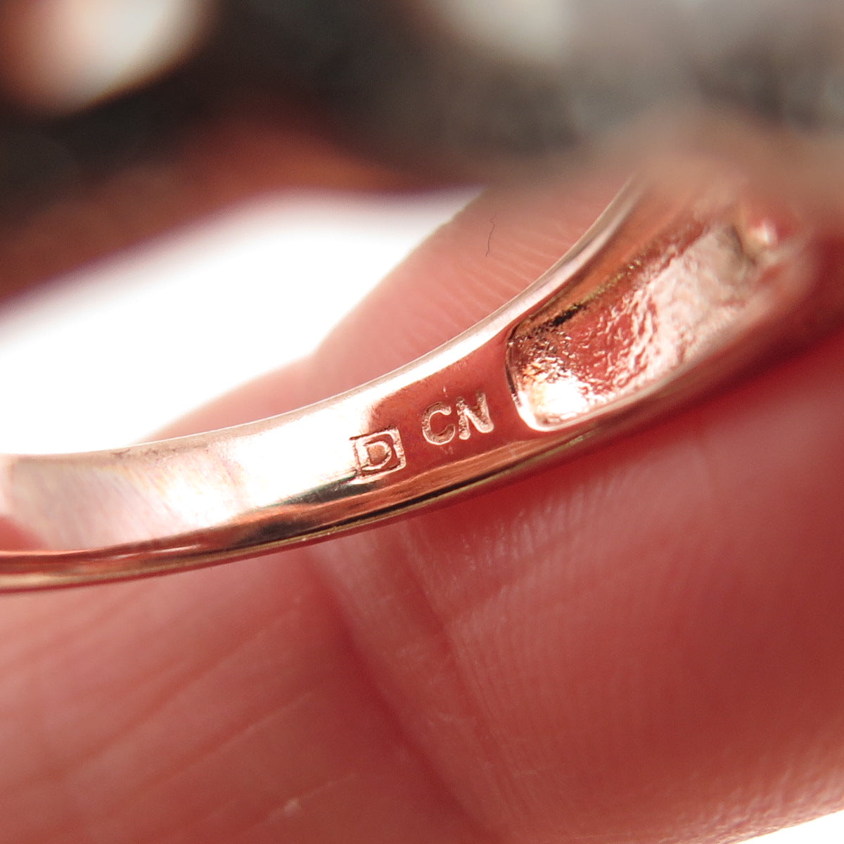 925 Sterling Silver Rose Gold Plated Diamond & Blue Topaz Heart Ring Size 7.25