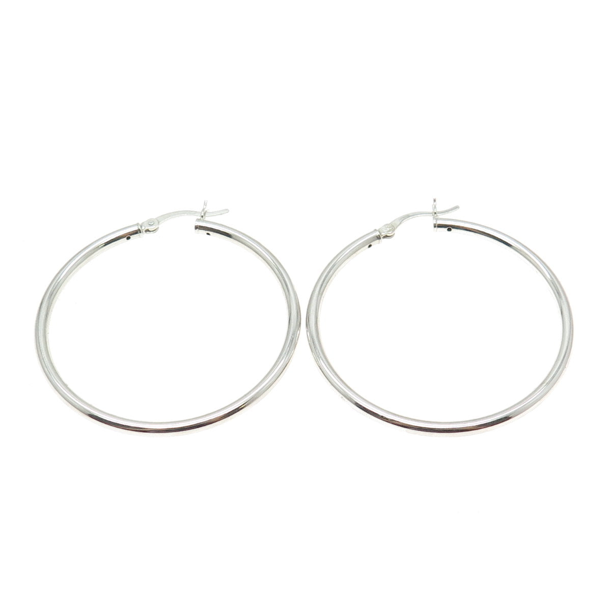 925 Sterling Silver Classic Hinged Hoop Earrings