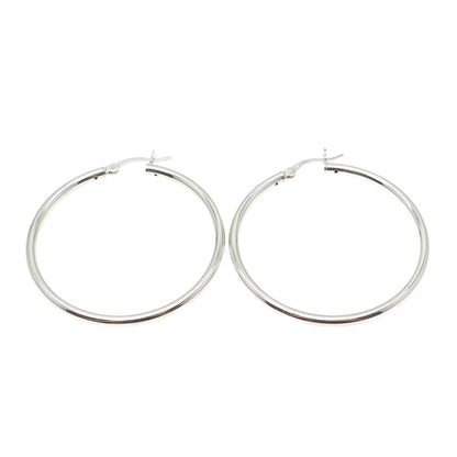 925 Sterling Silver Classic Hinged Hoop Earrings