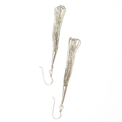 Old Pawn 925 Sterling Silver Vintage Southwestern Liquid Chain Dangle Earrings