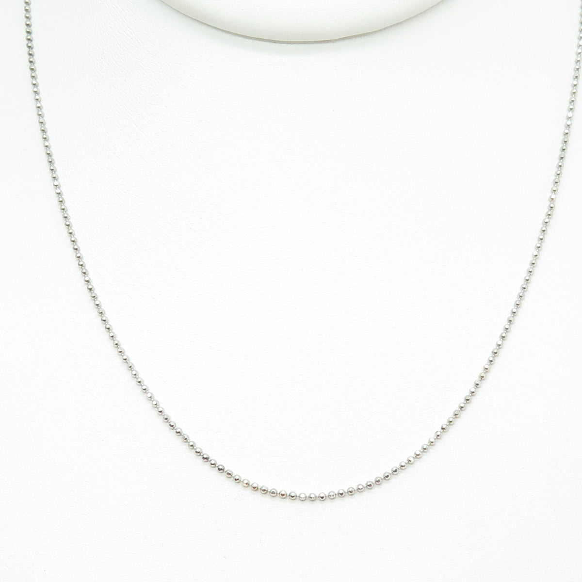 925 Sterling Silver Italy Ball Beaded Chain Necklace 18"