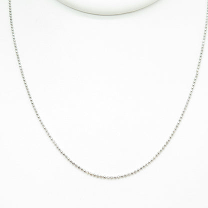 925 Sterling Silver Italy Ball Beaded Chain Necklace 18"