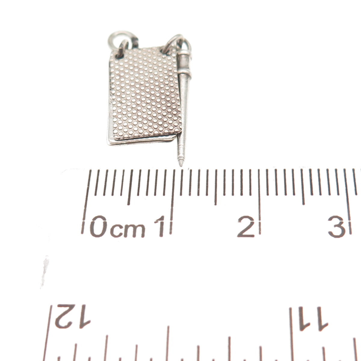 925 Sterling Silver Antique Art Deco Notebook & Pencil Mini Charm Pendant