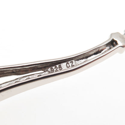 925 Sterling Silver Round-Cut C Z Twisted Cable Chain Necklace 18"