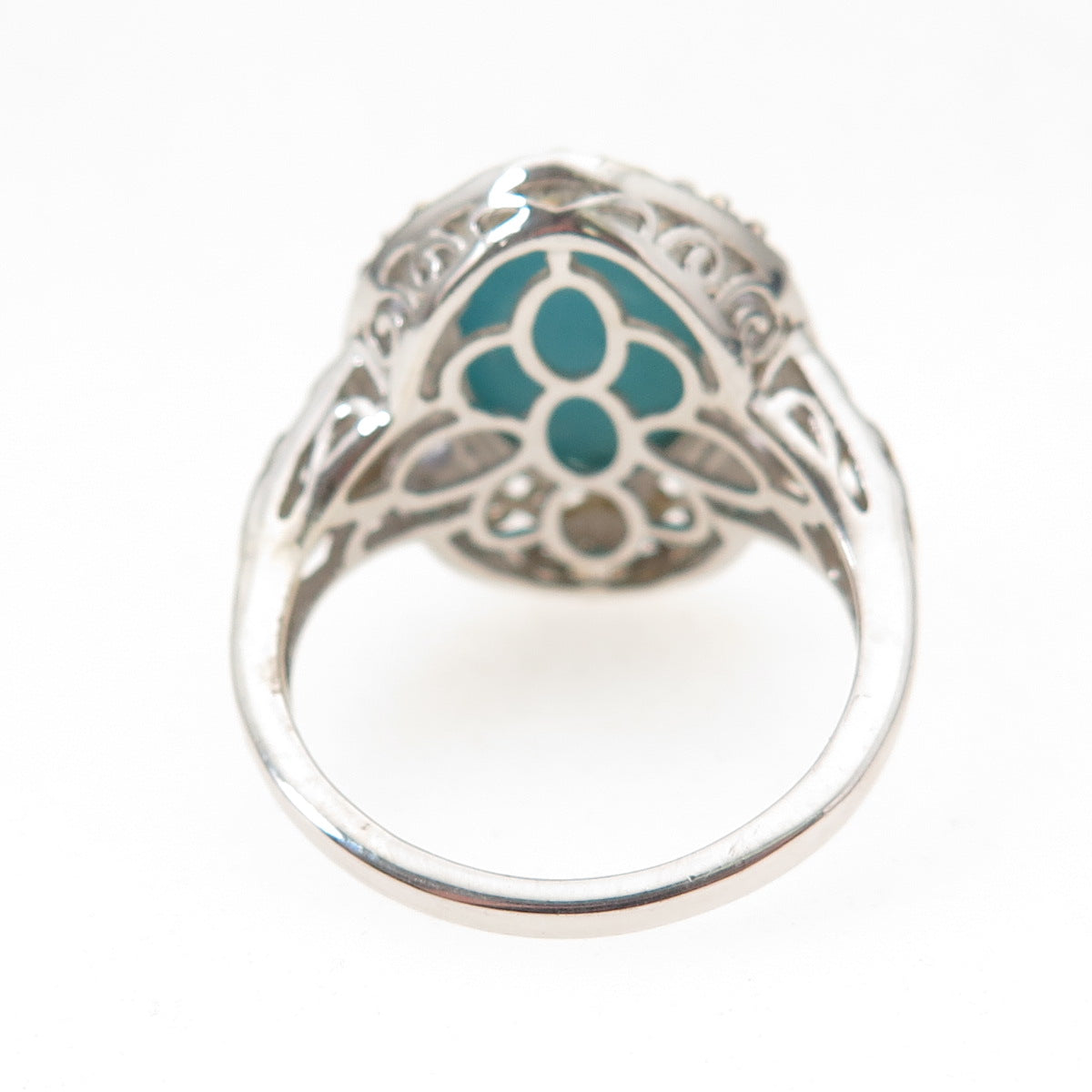 Chuck Clemency Sterling Silver 2-Tone Real Turquoise & Tanzanite Ring Size 8.25