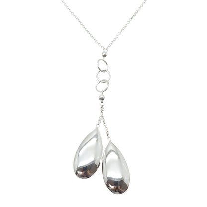 ELLE 925 Sterling Silver Vintage Real Ruby Modernist Cable Chain Necklace 24"