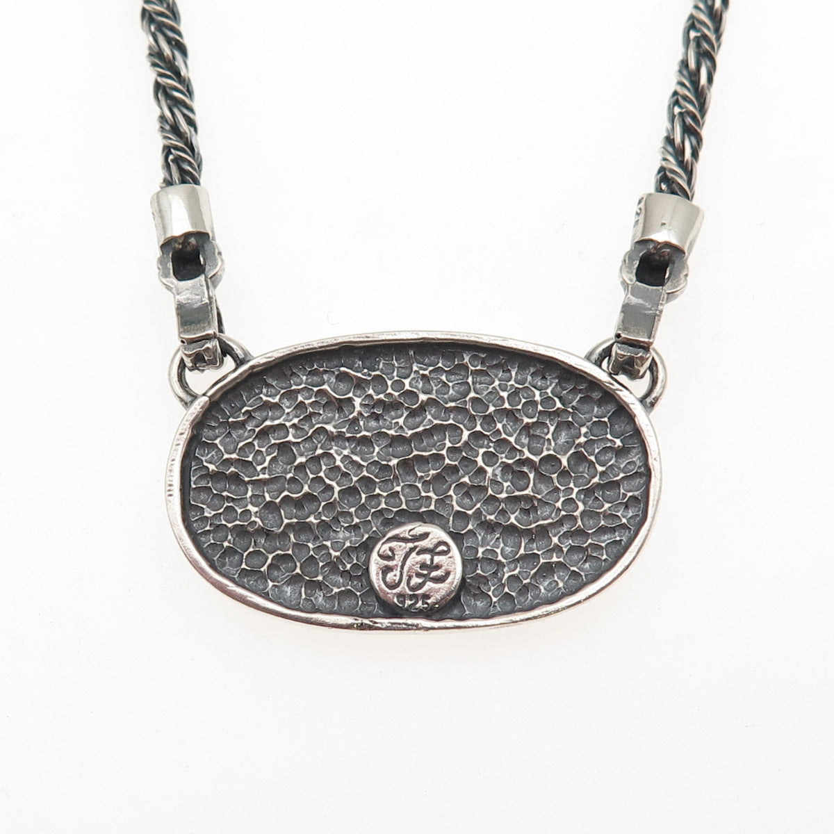 TAMIR ZUMAN Sterling Silver 2-Tone Vintage Modernist Oxidized Chain Necklace 18"