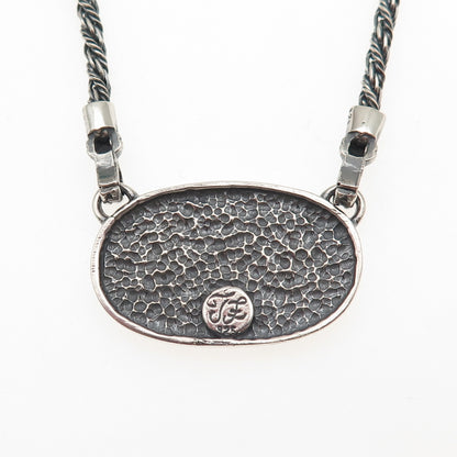 TAMIR ZUMAN Sterling Silver 2-Tone Vintage Modernist Oxidized Chain Necklace 18"