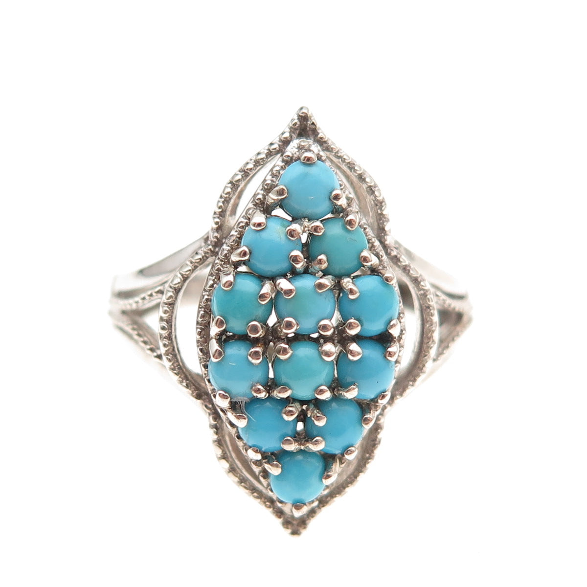 Chuck Clemency 925 Sterling Silver Real Sleeping Beauty Turquoise Ring Size 8