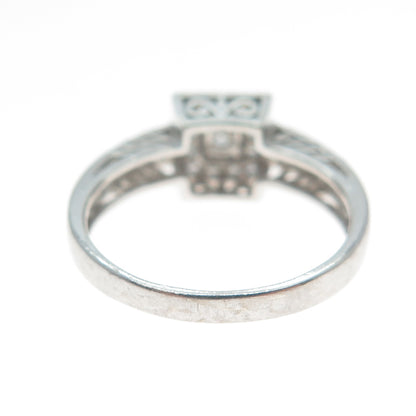 MEDA 925 Sterling Silver Round-Cut C Z Engagement Ring Size 8