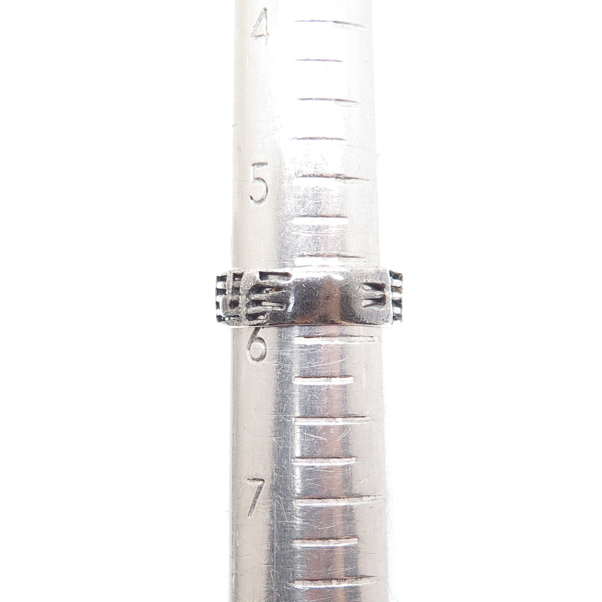 925 Sterling Silver Vintage Treble Clef Music Note Oxidized Band Ring Size 6