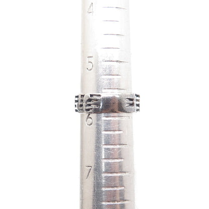 925 Sterling Silver Vintage Treble Clef Music Note Oxidized Band Ring Size 6