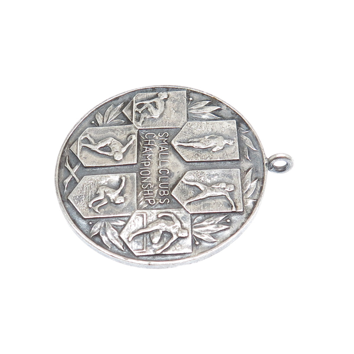 925 Sterling Silver Antique Small Clubs Championship 1 Mile Run Medal Pendant