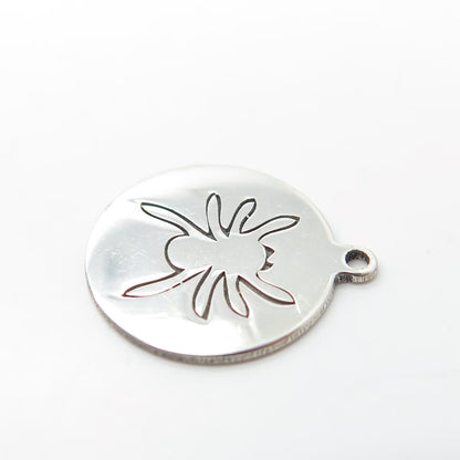925 Sterling Silver USA Two In Town Spider Charm Pendant