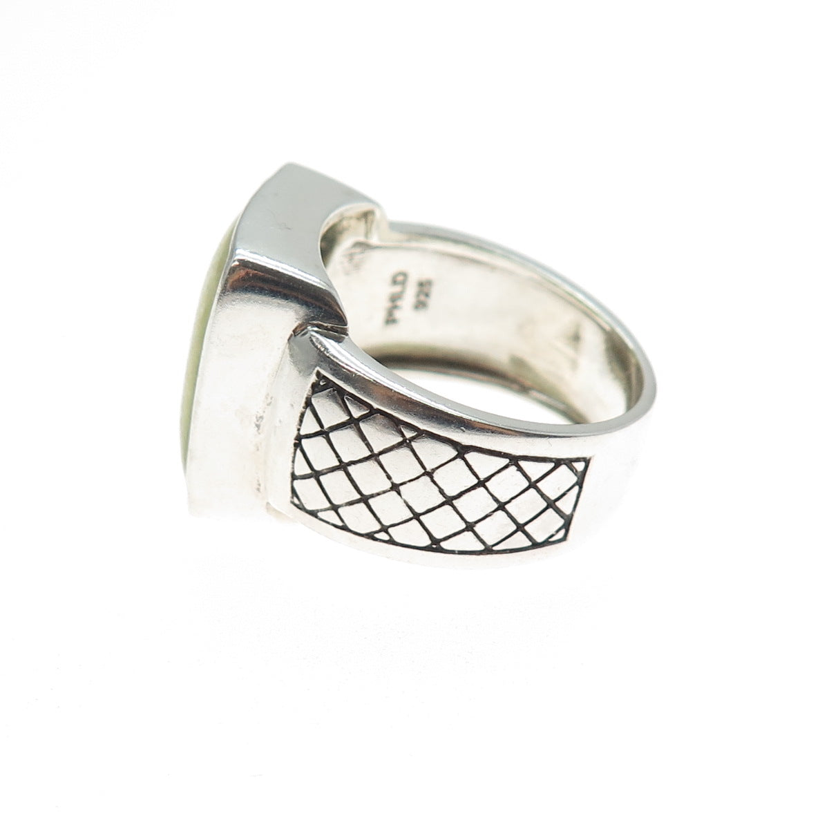 PHLD PlayHardLookDope 925 Sterling Silver Real Prehnite Ring Size 10.75