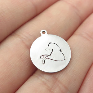 925 Sterling Silver USA Two In Town Jumping Horse Charm Pendant